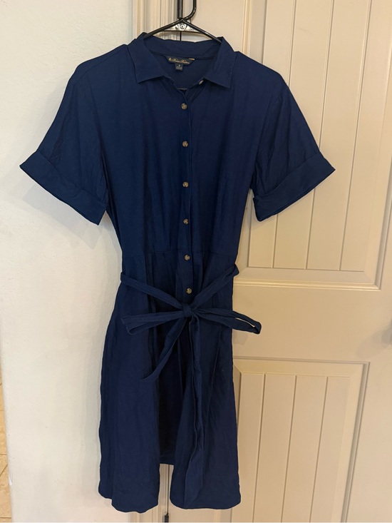Brooks Brothers Dresses & Skirts - Brooks Brothers Navy Button-Front Midi Shirt Dress with Waist Tie size 8